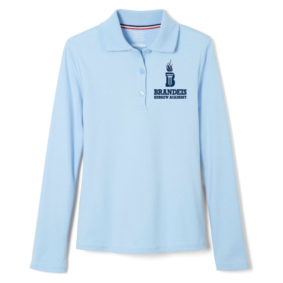 Brandeis Hebrew Academy Long Sleeve Picot Collar- Girls
