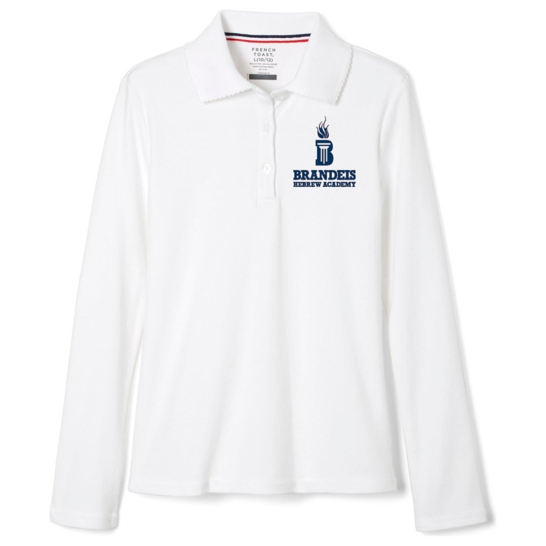 Brandeis Hebrew Academy Long Sleeve Picot Collar - Girls Plus Size