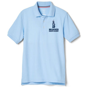 Brandeis Hebrew Academy Short Sleeve Light Blue Polo - Boys