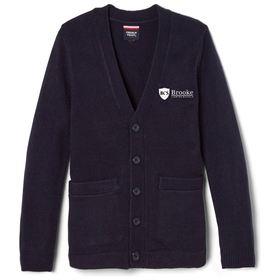 Brooke Charter School V-Neck Cardigan Sweater - Boys