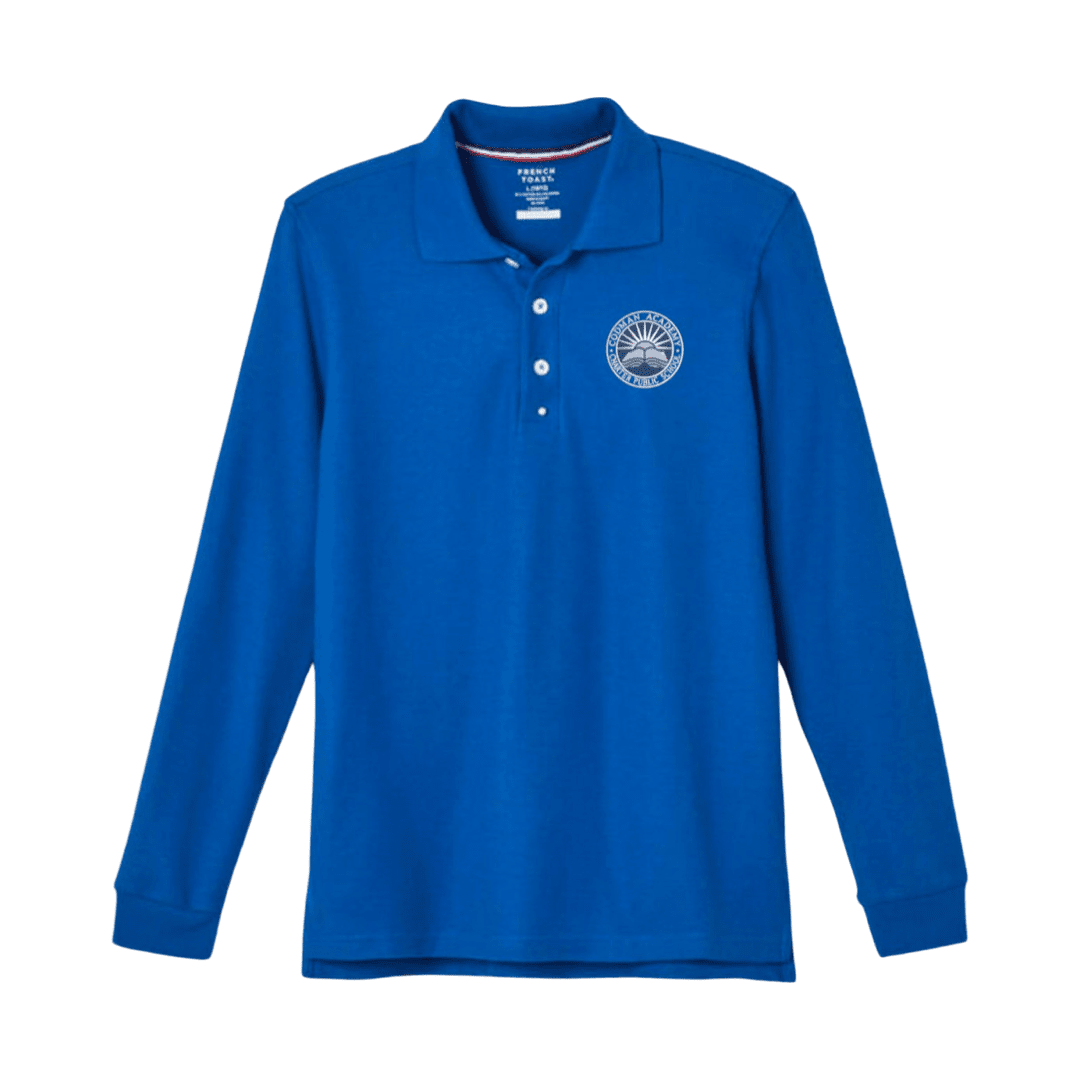 Long sleeve polo shirt school uniform on sale