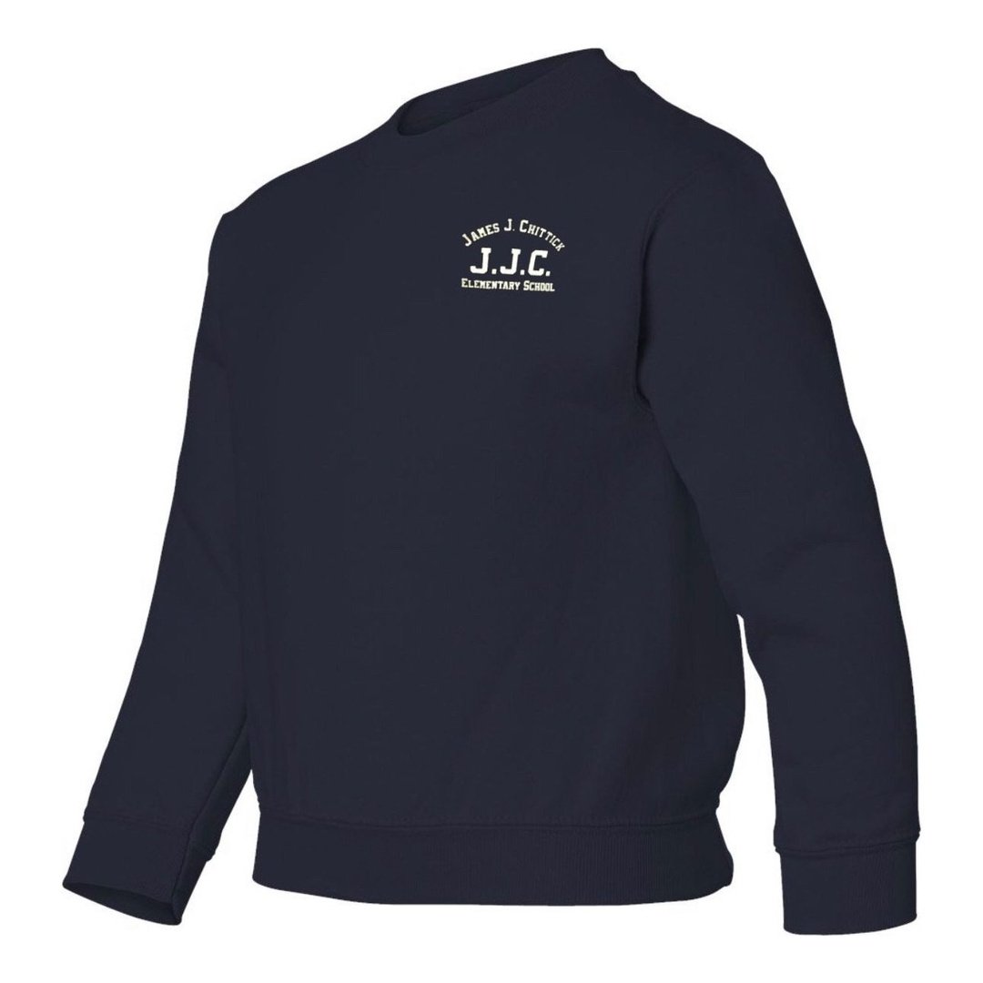 James J. Chittick Elementary Navy Crew Neck Sweatshirt - Screen Printed - Boston School Uniform