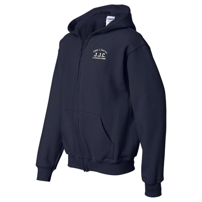 James J. Chittick Elementary Navy Full Zip Hooded Sweatshirt - Adult