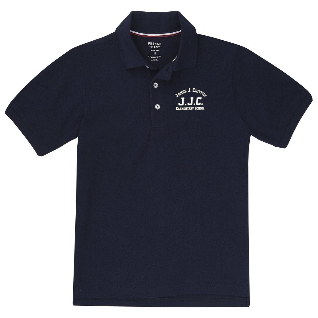 James J. Chittick Elementary Short Sleeve Navy Polo- Adult