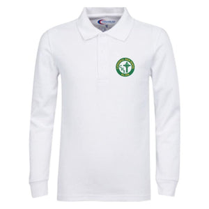 Cathedral HS - White Long Sleeve Polo -Embroidered - Adult