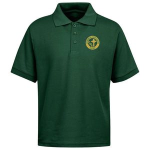 Cathedral HS - Hunter Green Short Sleeve Polo -Embroidered - Adult