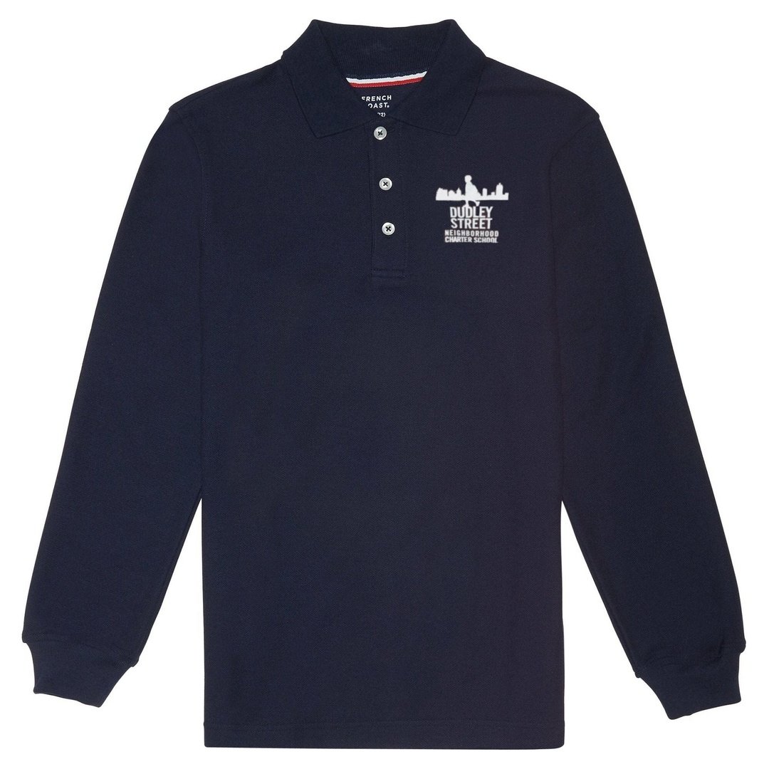 Dudley Street Neighborhood Charter Adult Long Sleeve Polo - Screen Printed - Boston School Uniform
