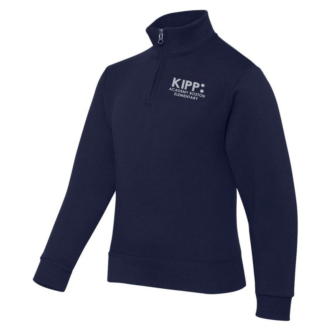 KIPP Academy Boston Elementary Quarter Zip Sweatshirt - Adult Sizes - Screen Printed - Boston School Uniform