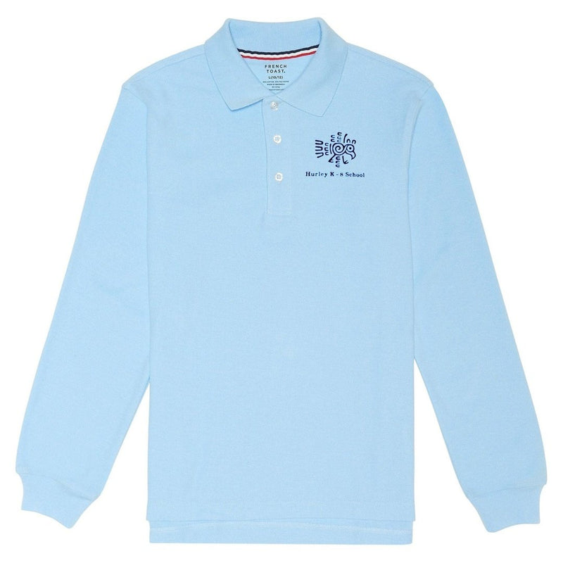 Hurley K-8 School - Light Blue Long Sleeve Polo - Kids
