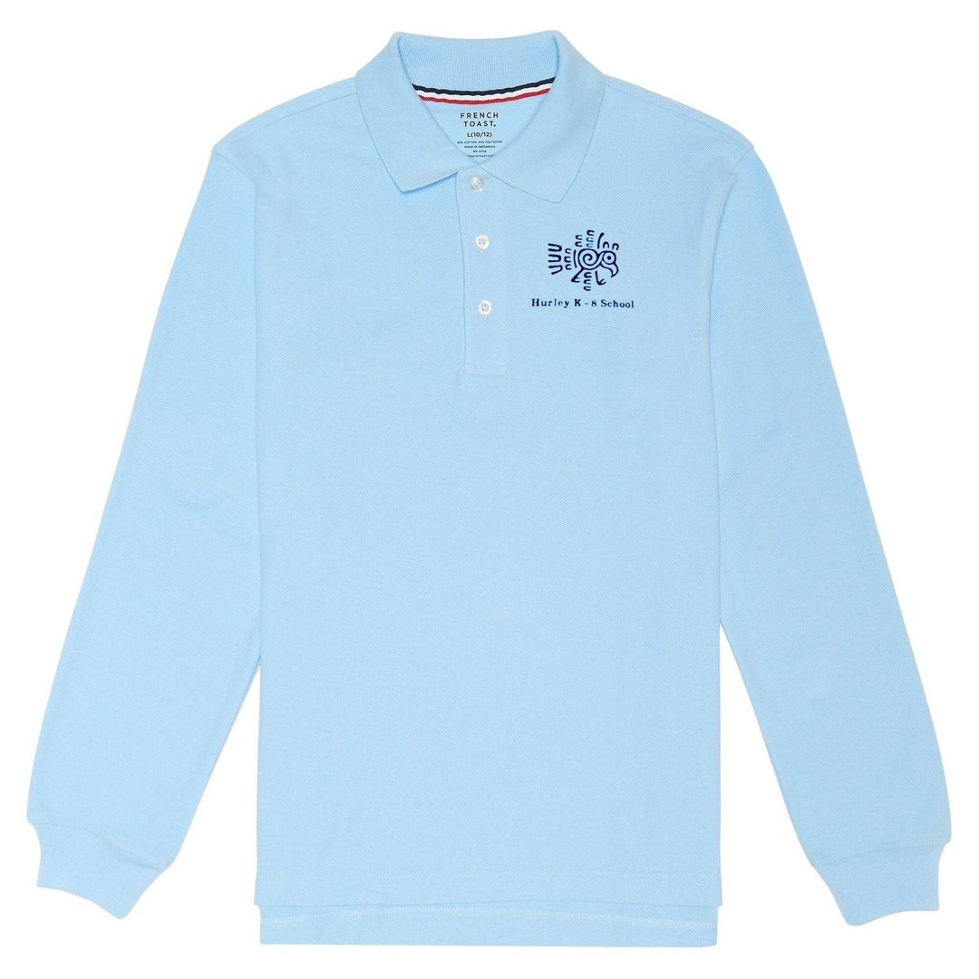 Hurley Light Blue Long Sleeve Polo - Kids