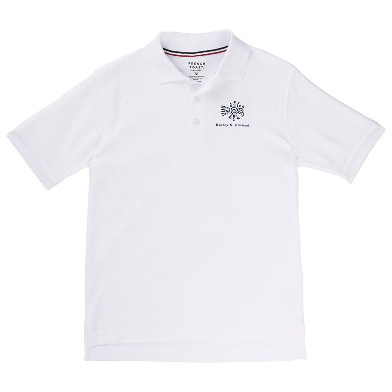 Hurley K-8 School - White Short Sleeve Polo - Adult