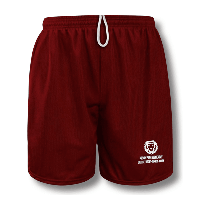 Mason Elementary - Burgundy Gym Shorts  - Adult
