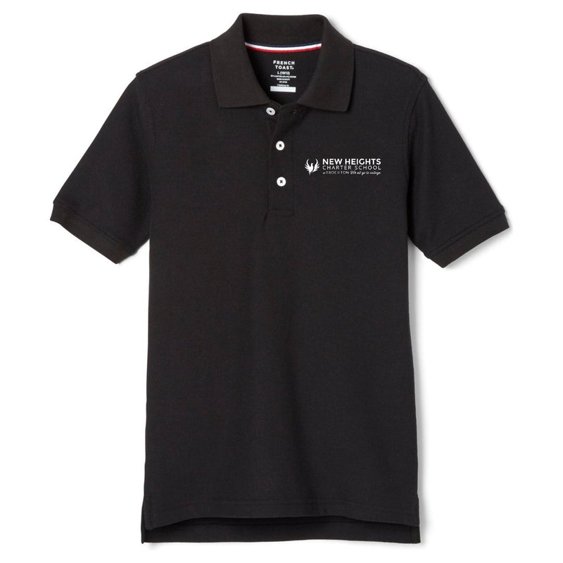 New Heights Charter Black Short Sleeve Polo - Kids - 9th Grade Only