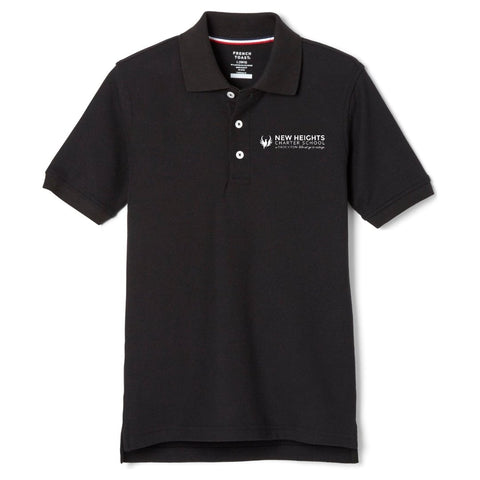 New Heights Charter Black Short Sleeve Polo - Adult