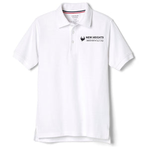 New Heights Charter White Short Sleeve Polo - Adult