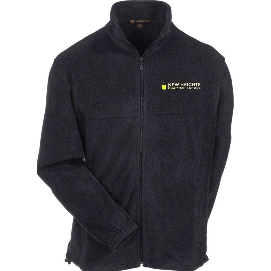 New Heights Charter Adult Black Fleece Jacket - Embroidered - Boston School Uniform