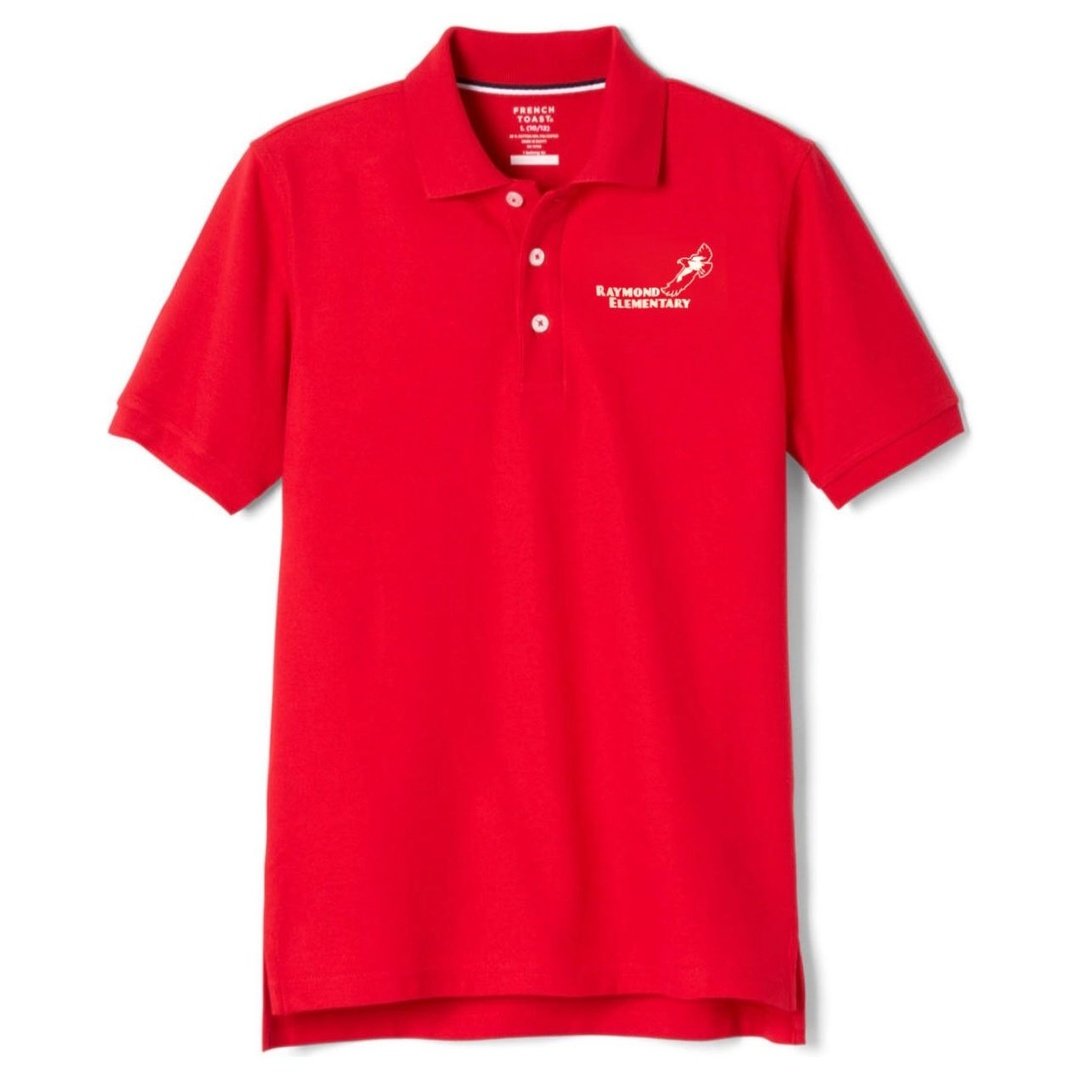 Raymond Youth Short Sleeve Polo - Extended Sizes - Screen Printed - Boston School Uniform