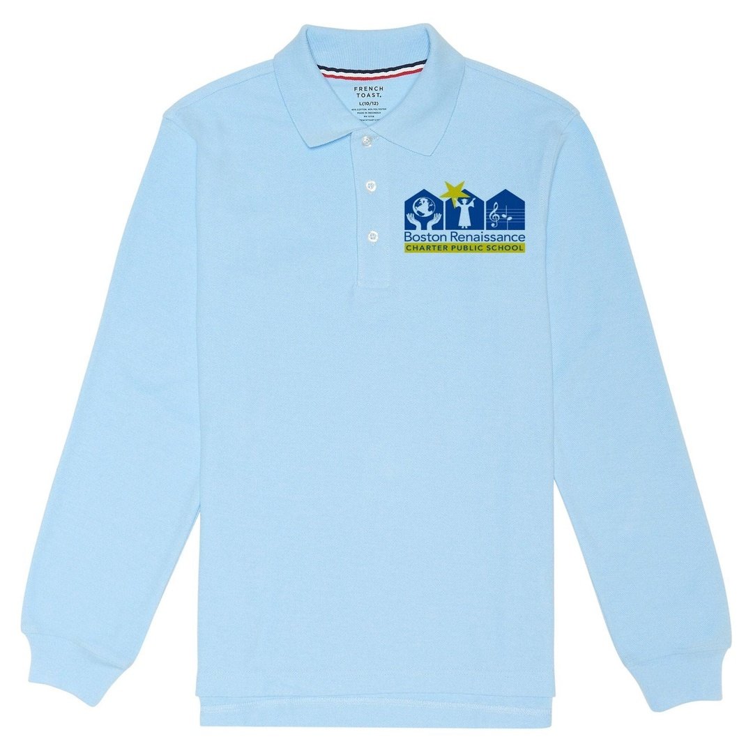 Boston Renaissance Charter Adult Long Sleeve Polo - Screen Printed - Boston School Uniform