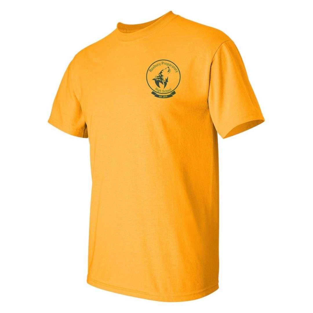 Roxbury Prep High School Youth Gold T-Shirt - Screen Printed - Boston School Uniform