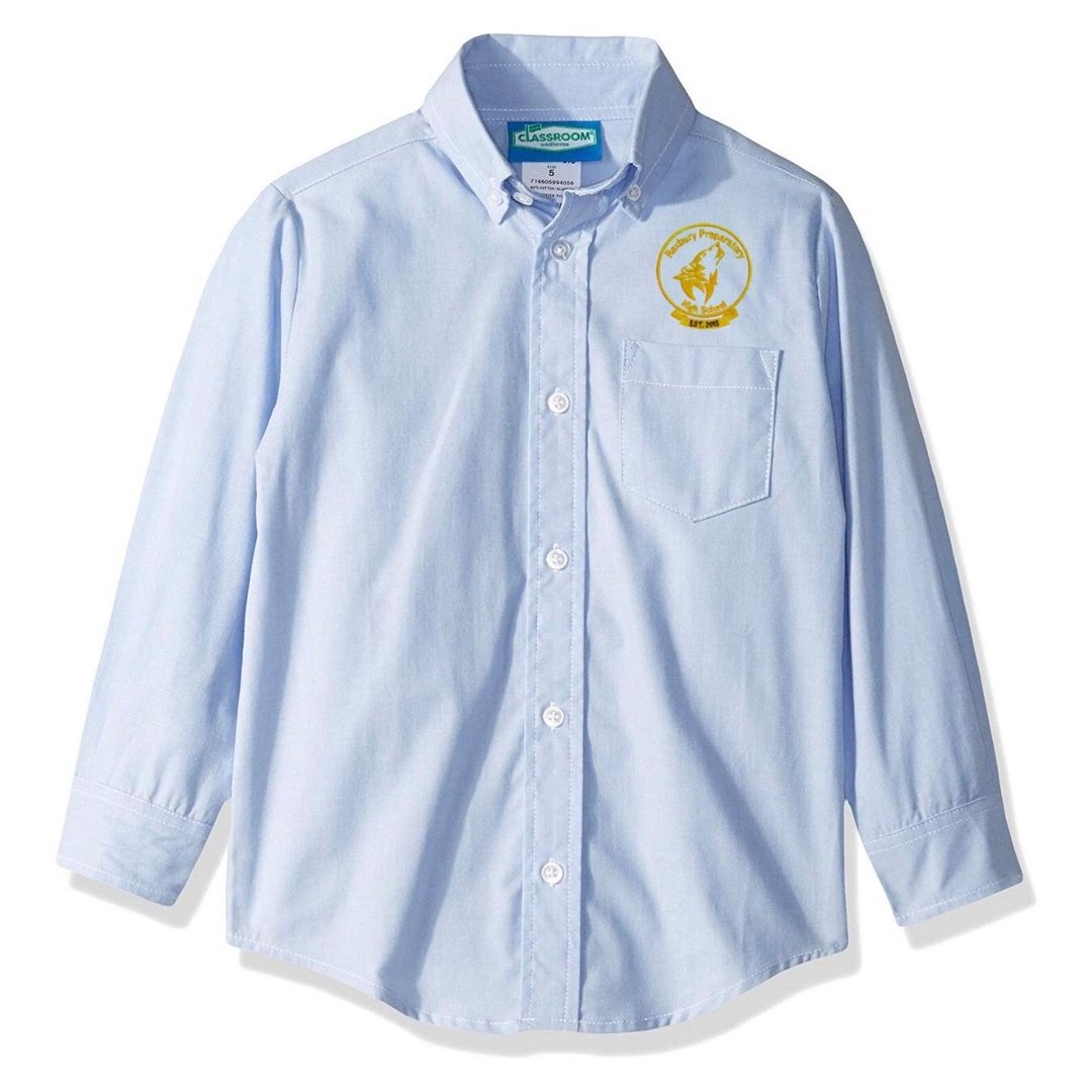 Roxbury Prep High School Youth Long Sleeve Oxford - Embroidered - Boston School Uniform