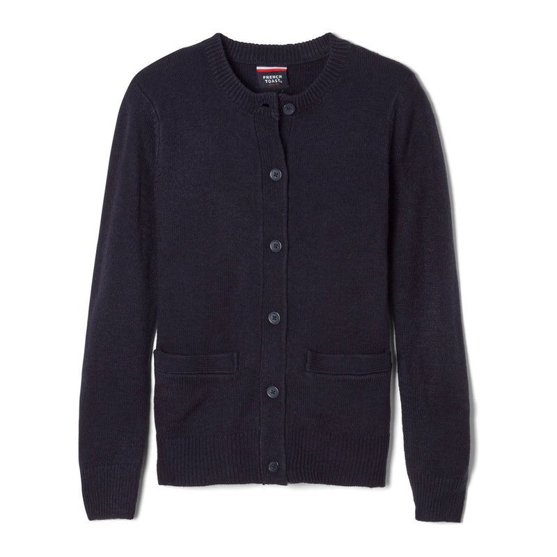 Perfection Learning Academy - Girl's Anti-Pill Crewneck Cardigan -  No Logo