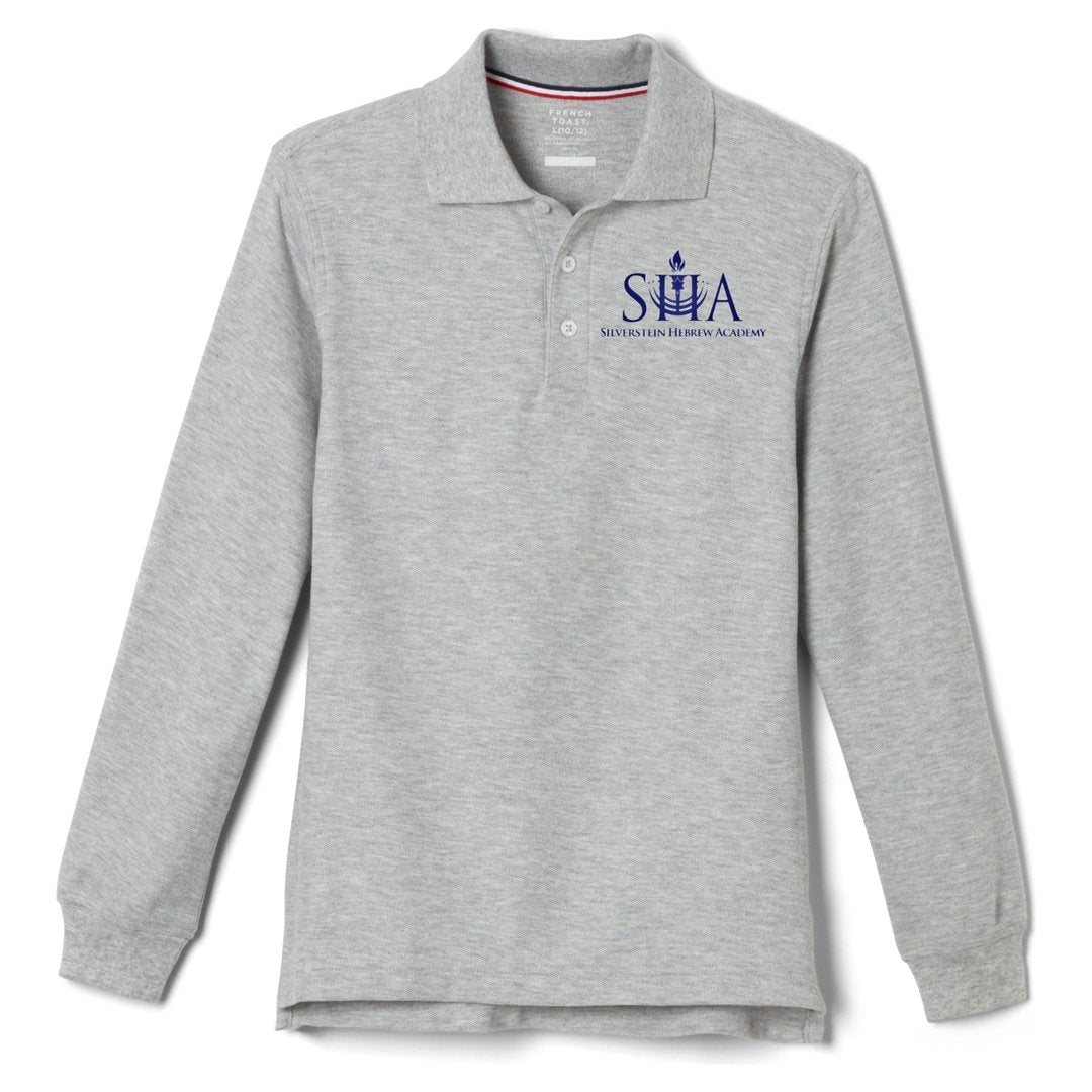 Silverstein Hebrew Academy Long Sleeve Polo - Husky Kids (Grey)