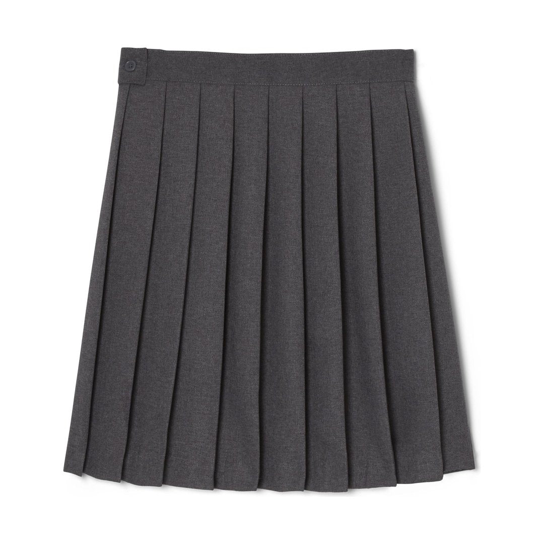 At The Knee Pleated Skirt  - Grey