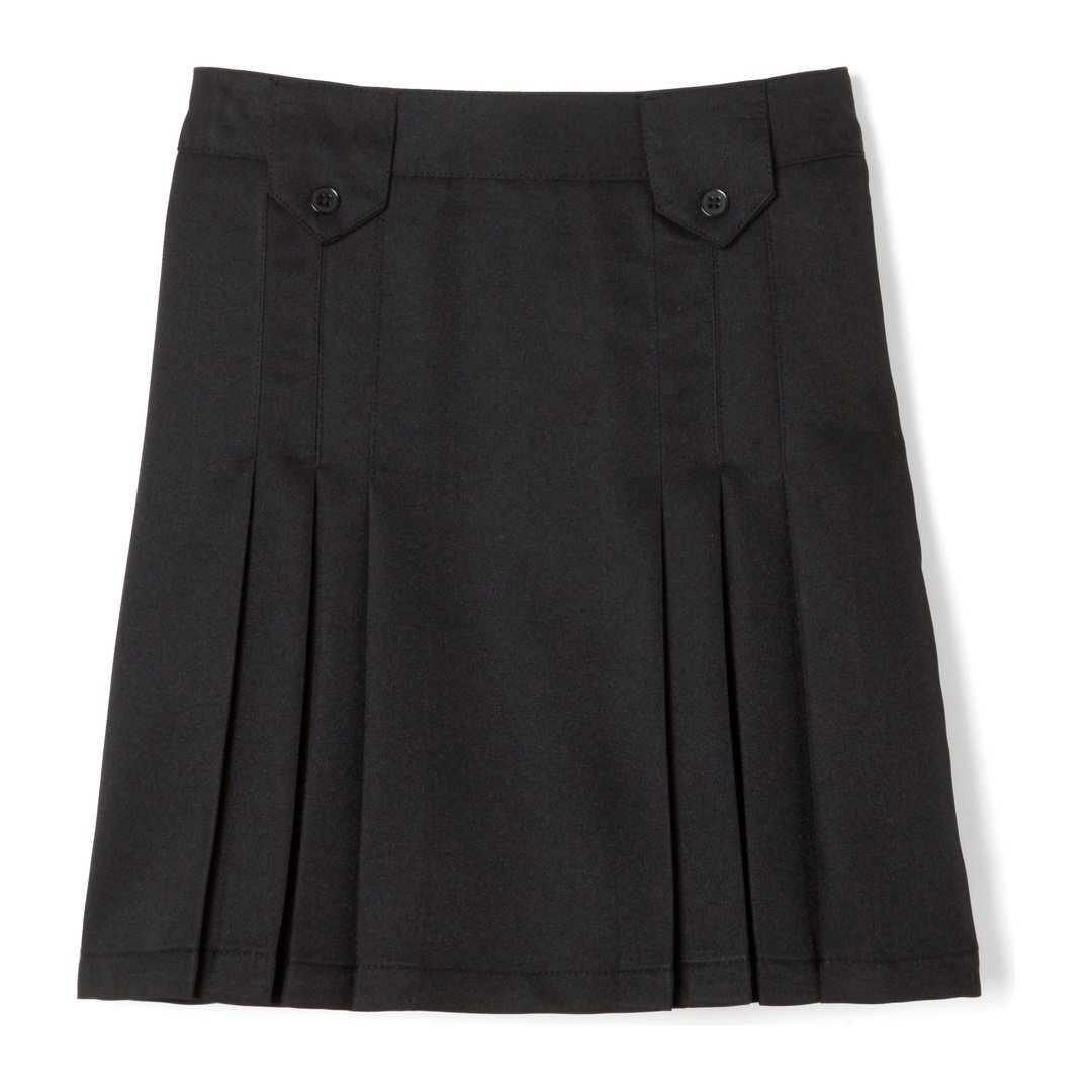 Plus Size - 2 Tab Pleated Skirt At The Knee