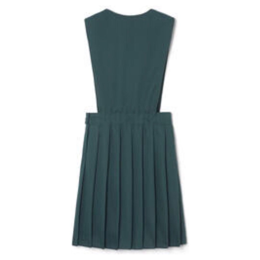 V-Neck Pleated Jumper - Hunter Green