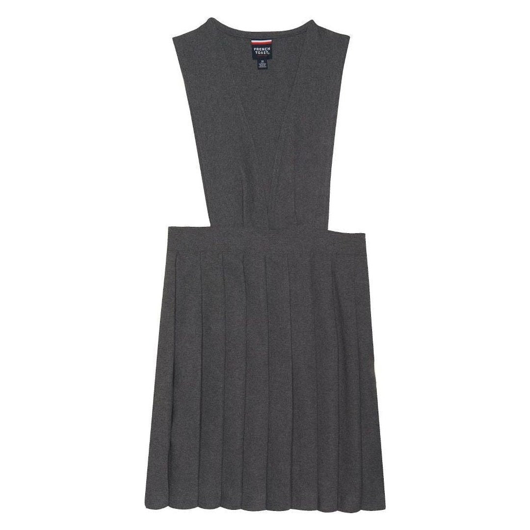 V-Neck Pleated Jumper - Grey