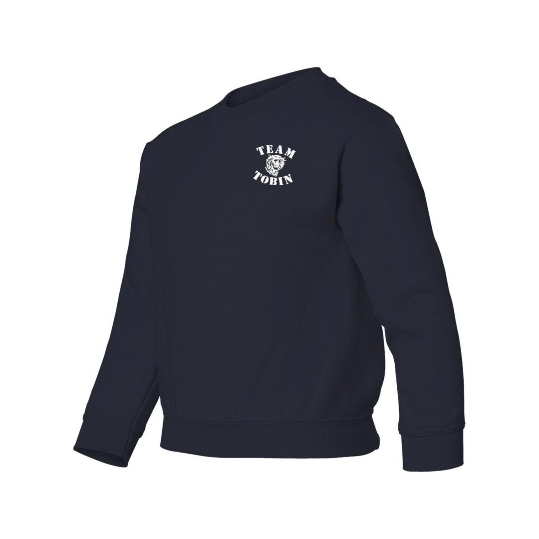 Maurice J. Tobin Youth Fleece Crew Neck Sweatshirt - Screen Printed - Boston School Uniform
