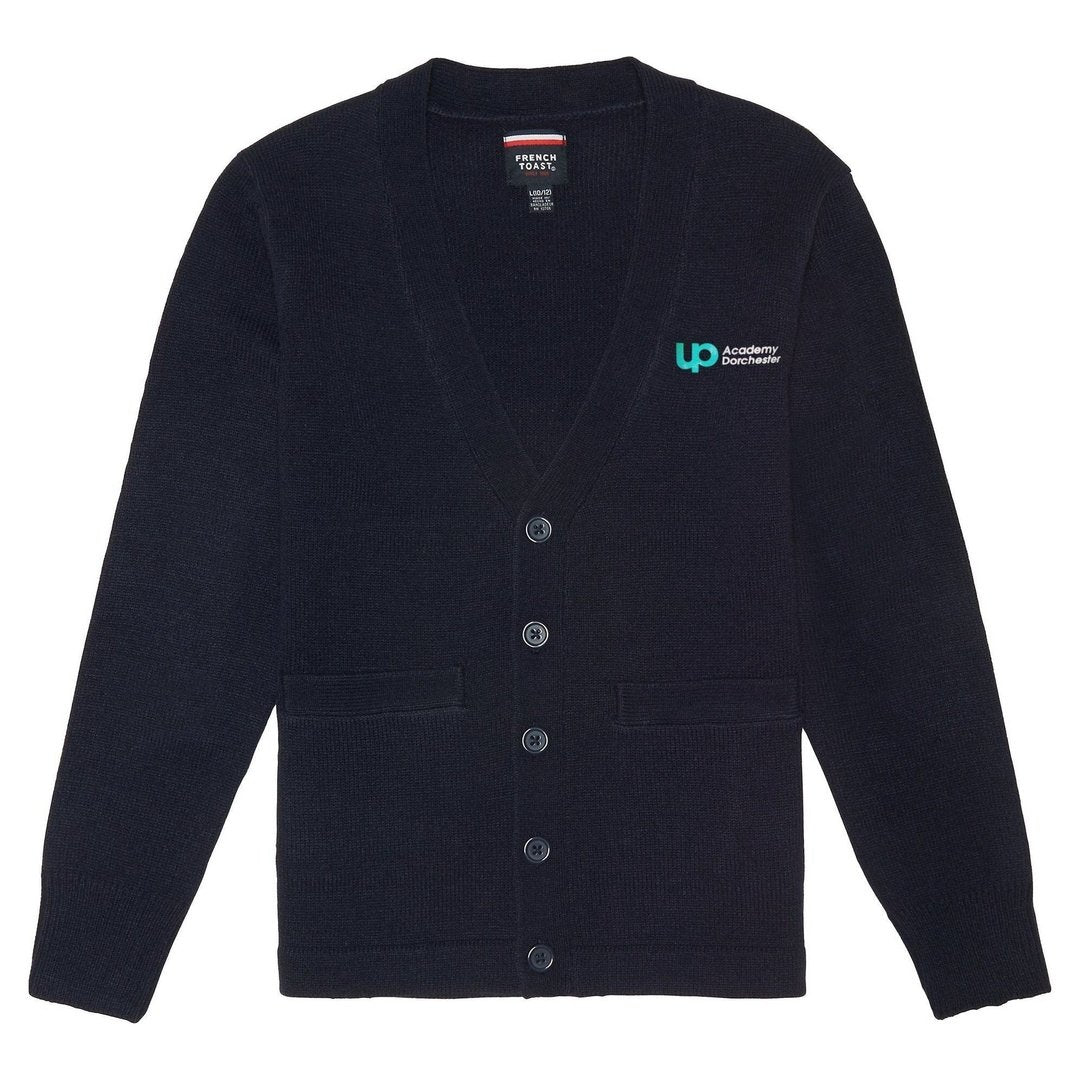 UP Academy Dorchester Boys Navy Cardigan - Embroidered - Boston School Uniform