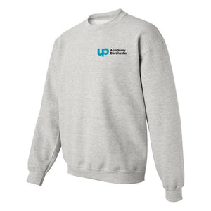 UP Academy Dorchester Adult Grey Fleece Crew Neck Sweatshirt - Screen Printed - Boston School Uniform