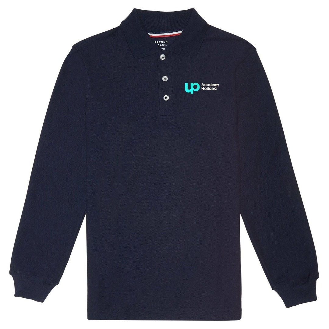 UP Academy Holland K-5 - Youth Long Sleeve Polo - Screen Printed - Boston School Uniform