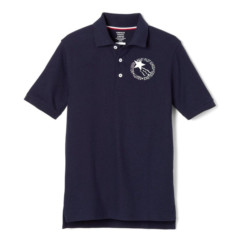 Haley Pilot Grades K-8 Navy Short Sleeve Polo - Adult