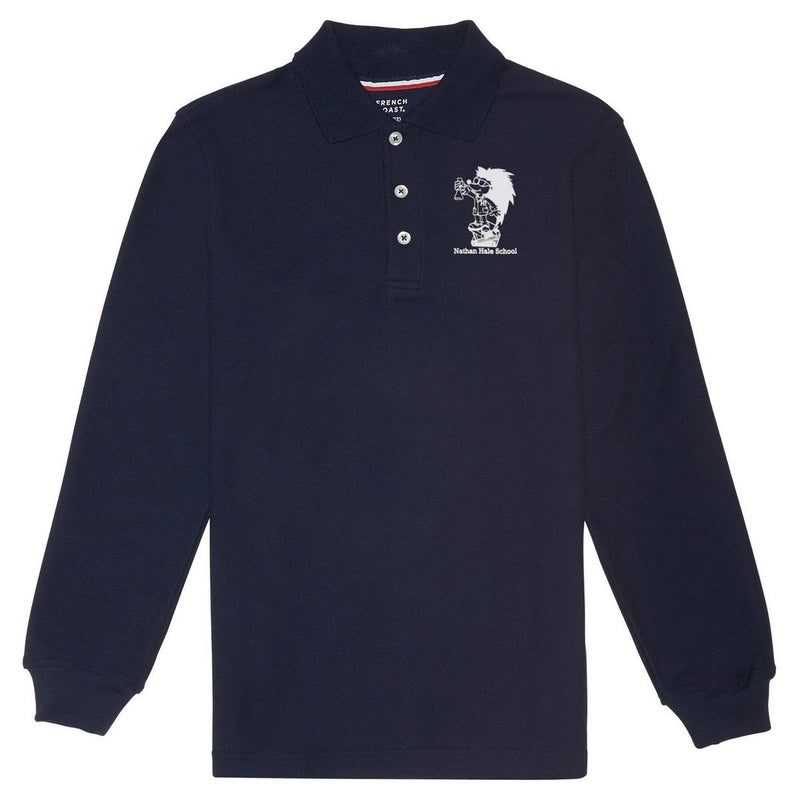Nathan Hale Long Sleeve Navy Polo - Kids