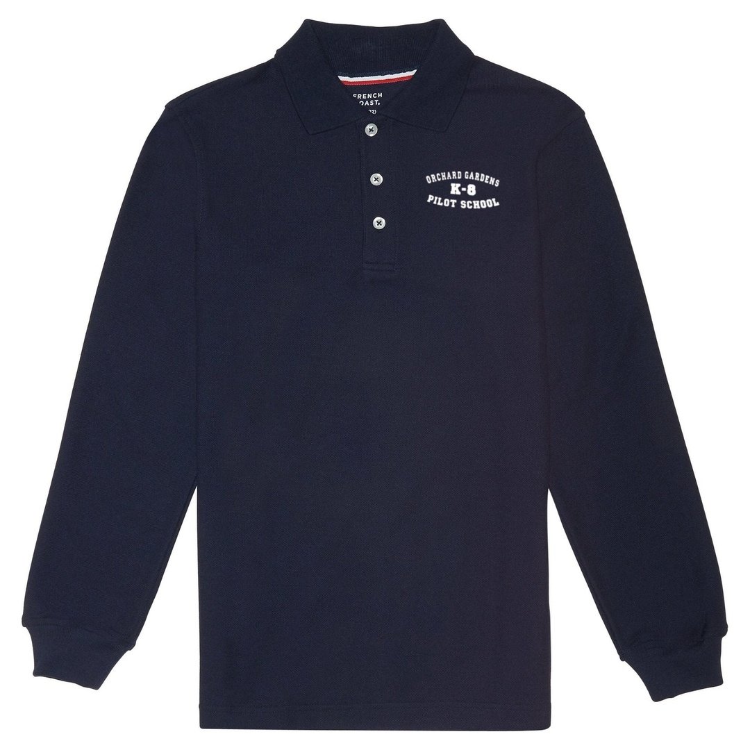 Orchard Gardens Navy Long Sleeve Polo - Kids