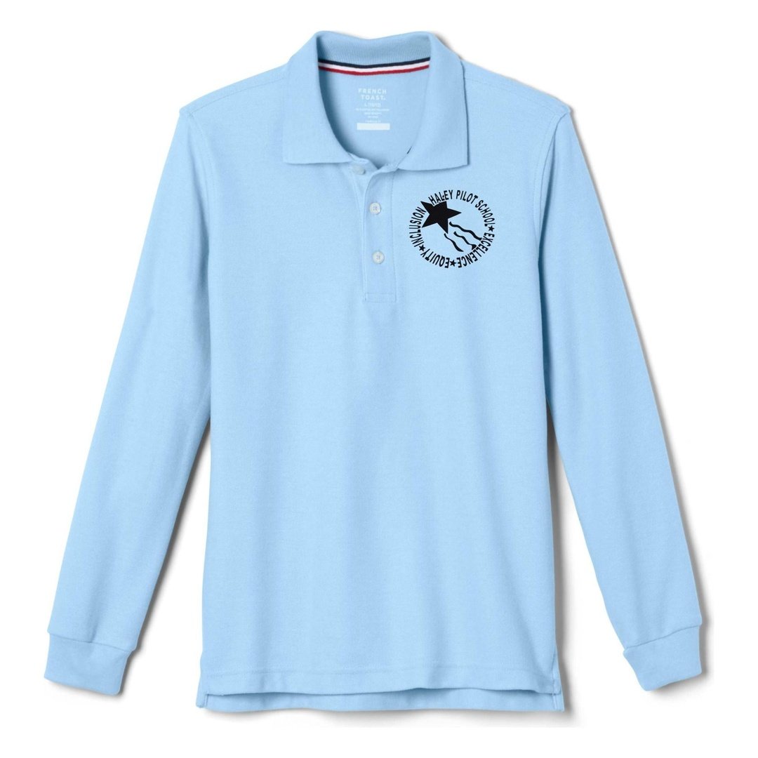 Haley Pilot Grades 6-8 Light Blue Long Sleeve Polo - Kids