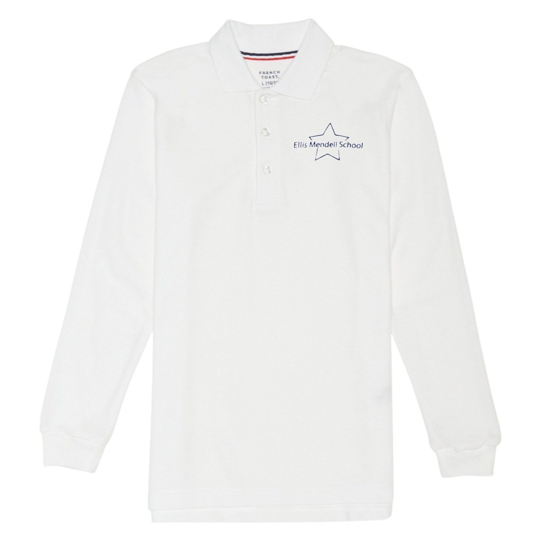 Ellis Mendell White Long Sleeve Polo - Adult