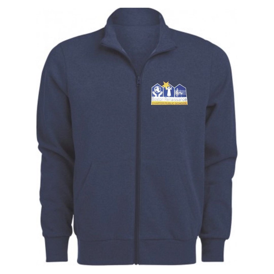 Boston Renaissance Charter Youth Full Zip Fleece Sweatshirt - Screen Printed - Boston School Uniform