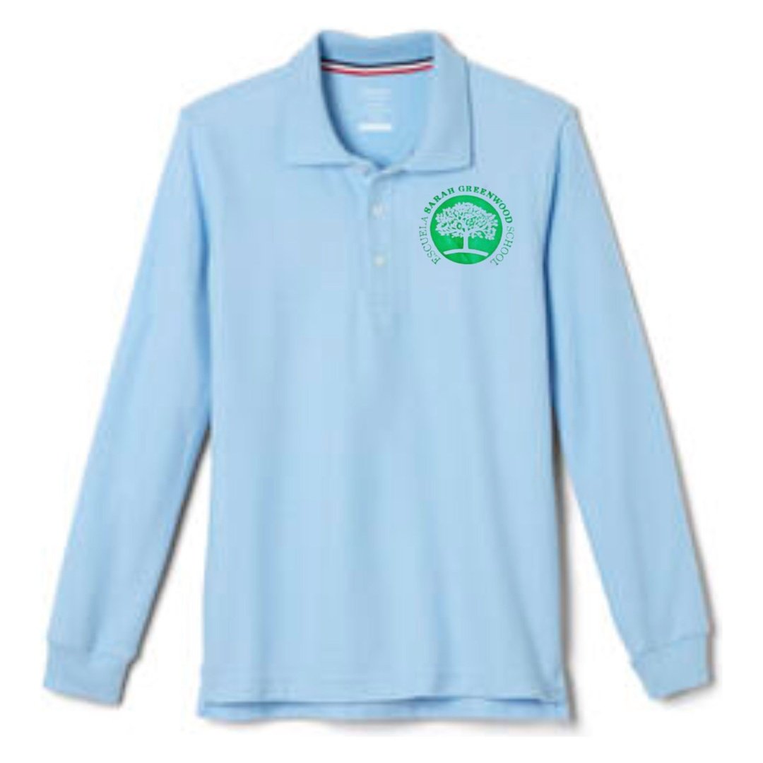 Sara Greenwood Light Blue Long Sleeve Polo -Kids
