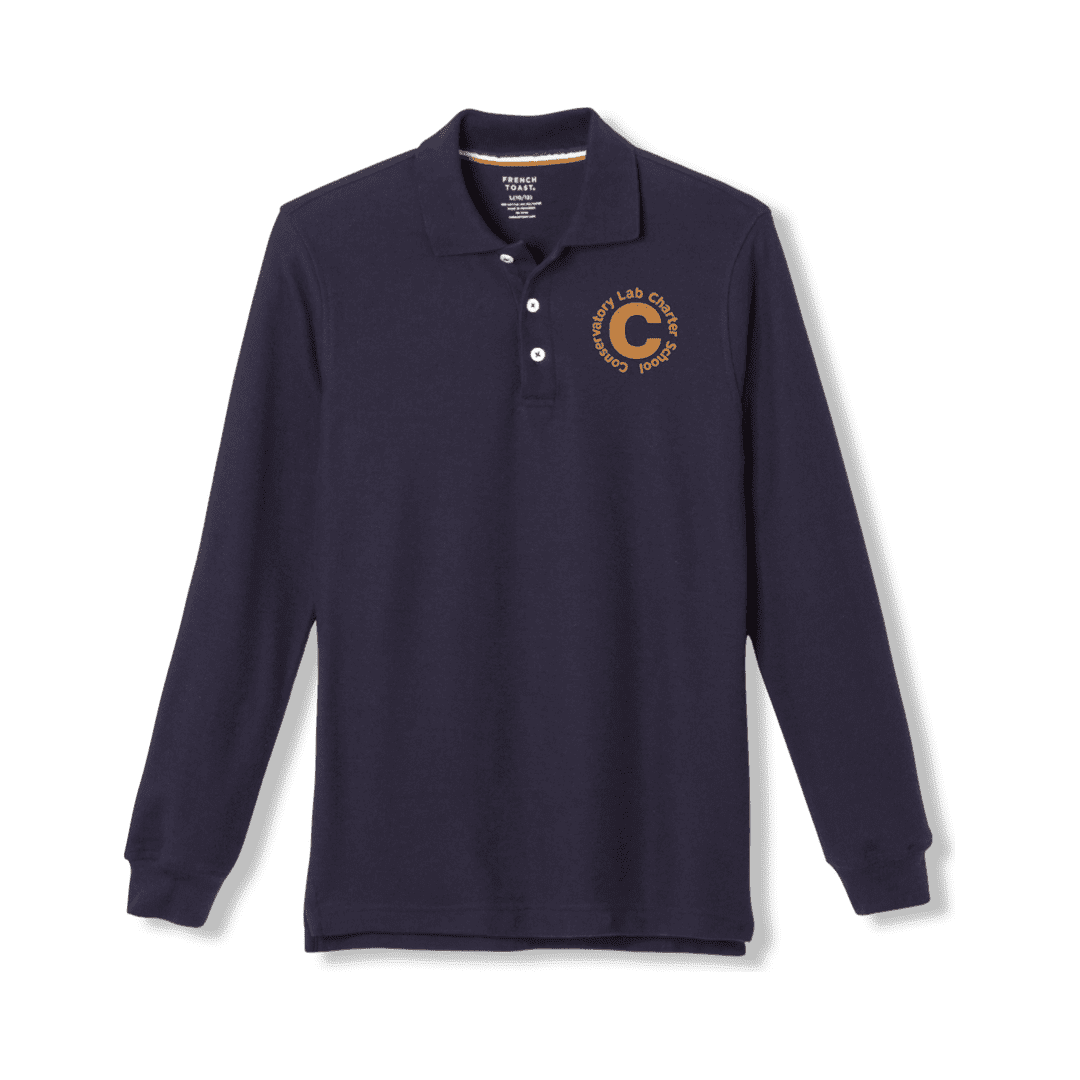 Conservatory Lab Long Sleeve Navy Polo - Grades 6-8 - Kids