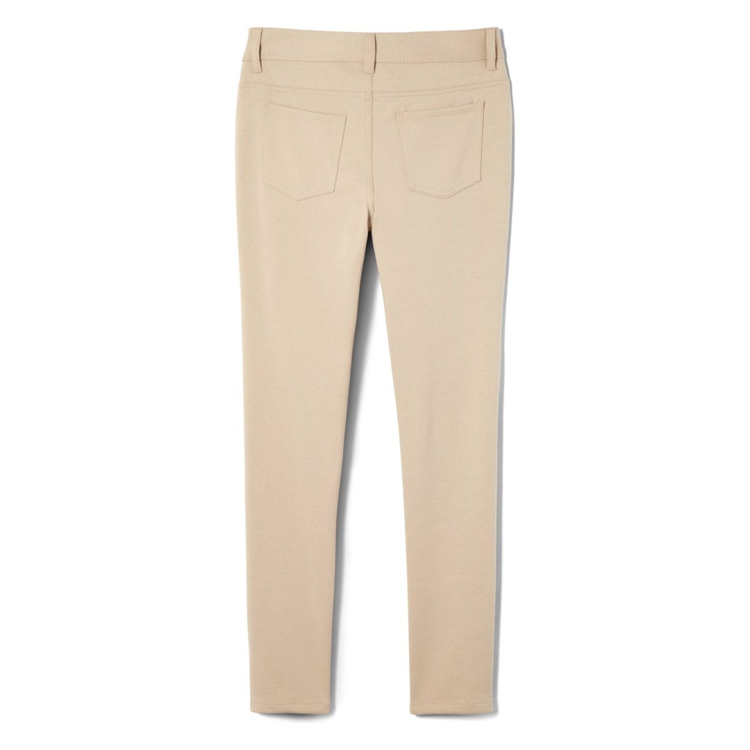Ponte Knit Skinny Trouser with Front Button & Zipper Closure