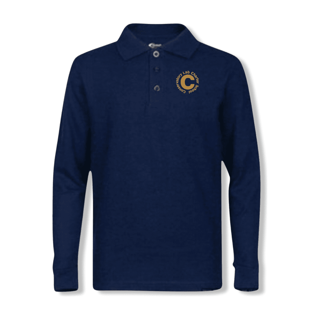 Conservatory Lab Long Sleeve Navy Polo Grades 6-8 - Adults