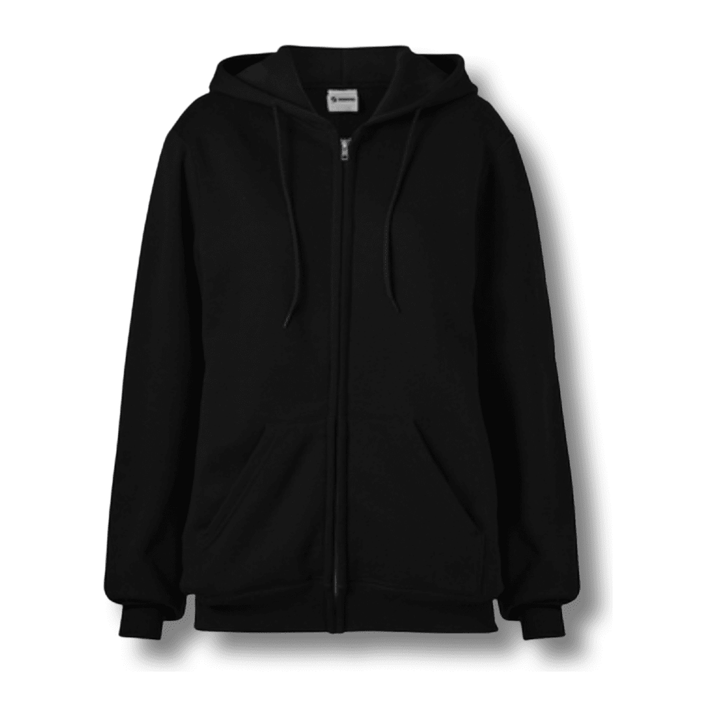 Black Full Zip Hoodie / Black / Small