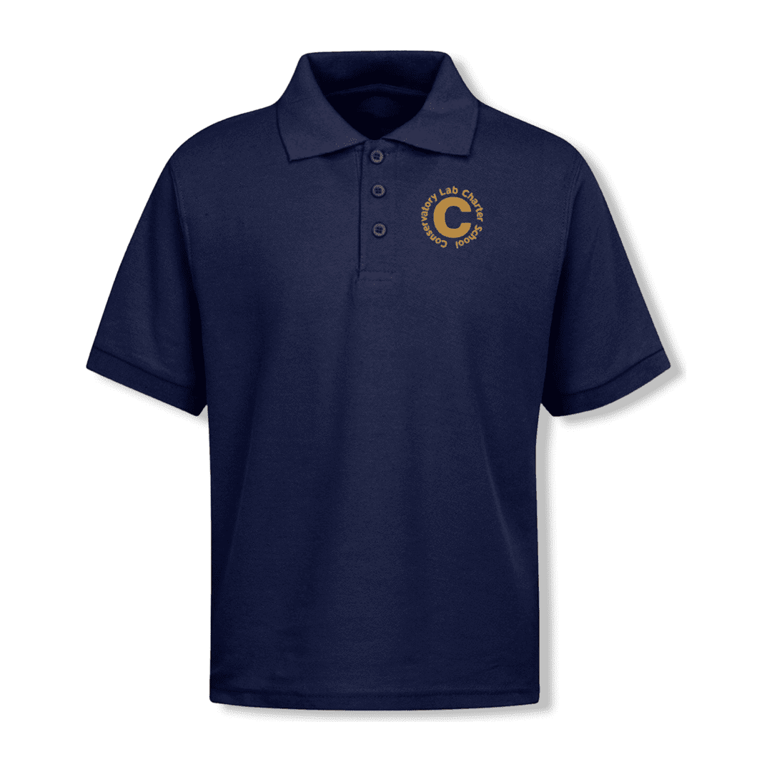 Conservatory Lab Short Sleeve Navy Polo Grades  6-8 - Adults