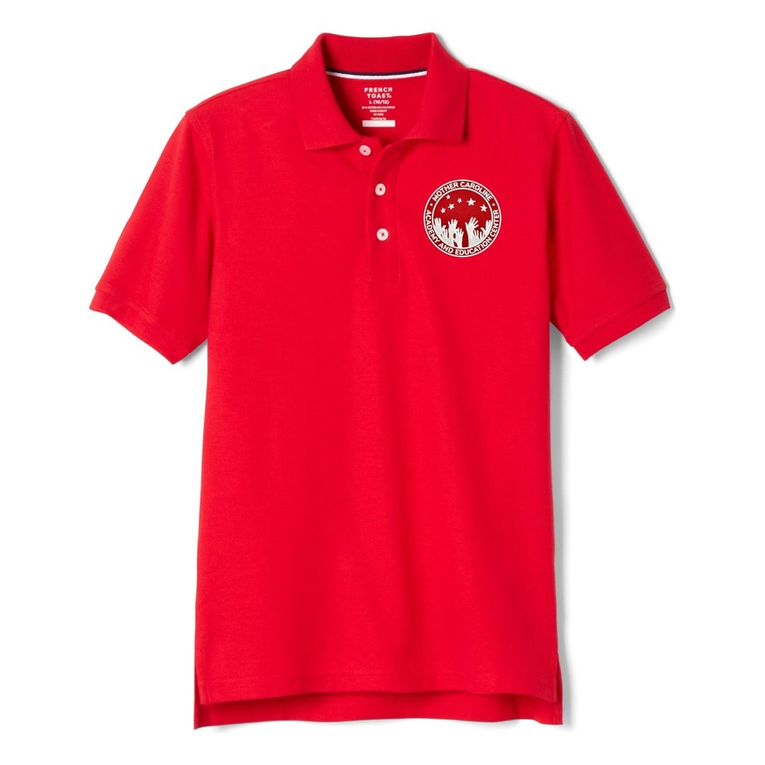MCA - Red Short Sleeve Polo Embroidered - 8th Grade  - Adult