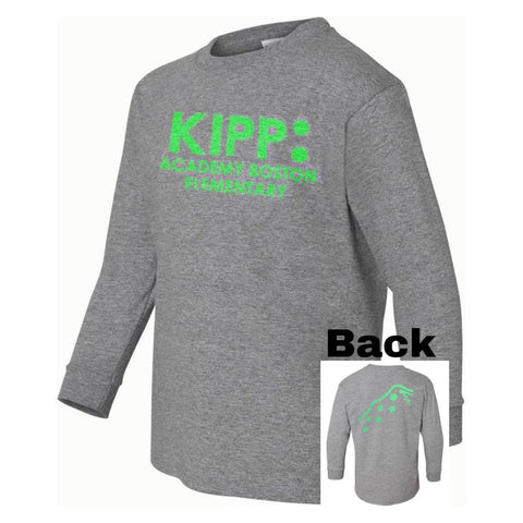KIPP Academy Boston Grey T-Shirt - Adult Sizes - Screen Printed - Boston School Uniform