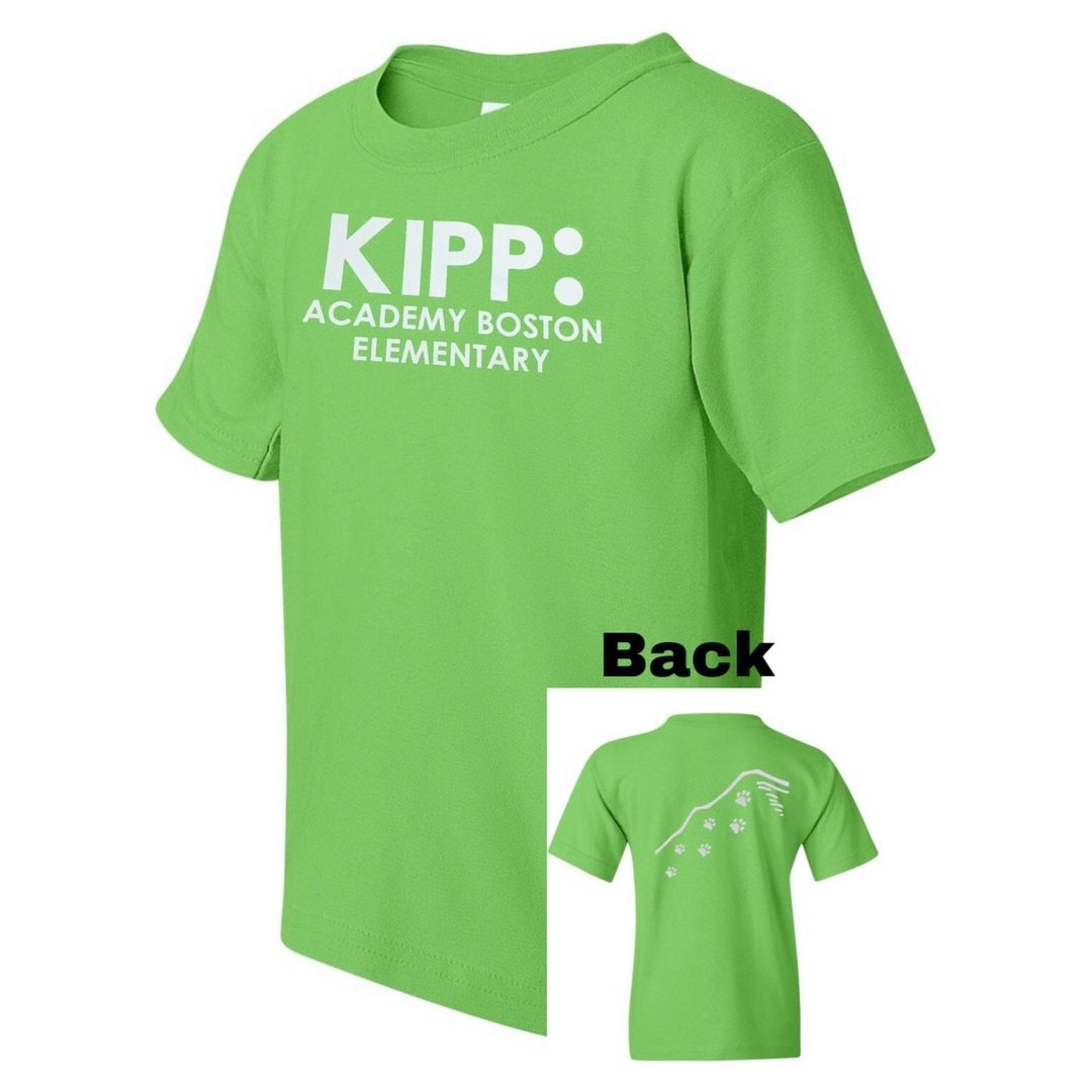 KIPP Academy Boston Lime Green T-Shirt - Adult Sizes - Screen Printed - Boston School Uniform