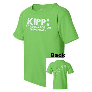 KIPP Academy Boston Lime Green T-Shirt - Youth Sizes - Screen Printed - Boston School Uniform